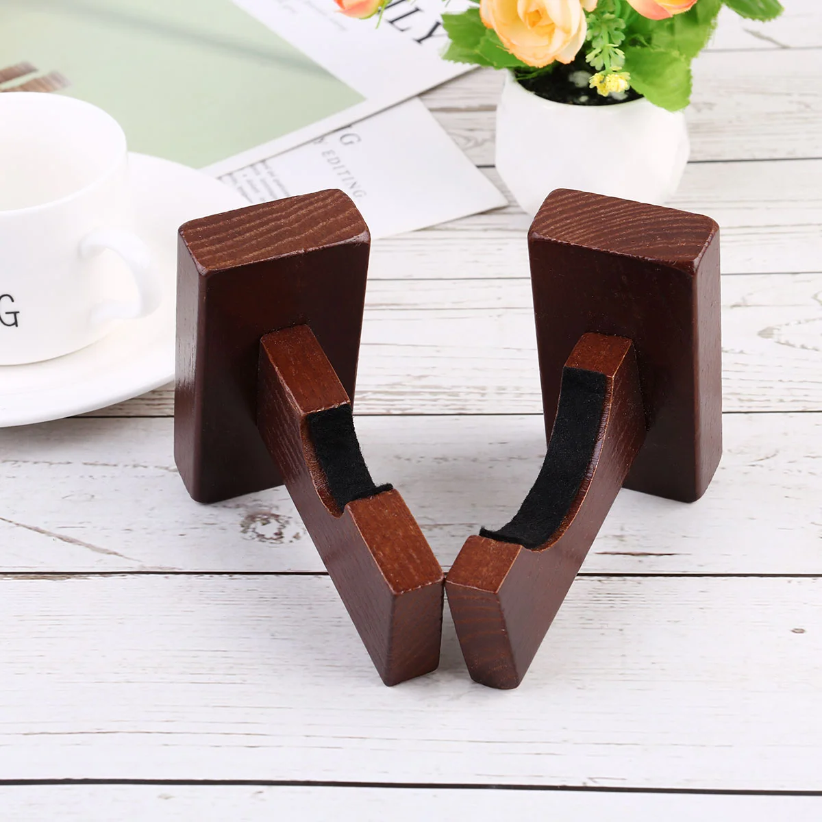 Wall Hook Rack Baseball Bat Display Hockey Stick Hanger Mounted Wall-mounted Brown