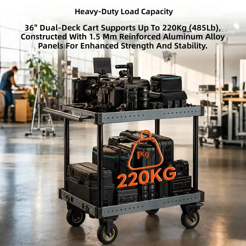 Film grade camera cart foldable aluminum alloy cart, easy to install, with terrain wheel