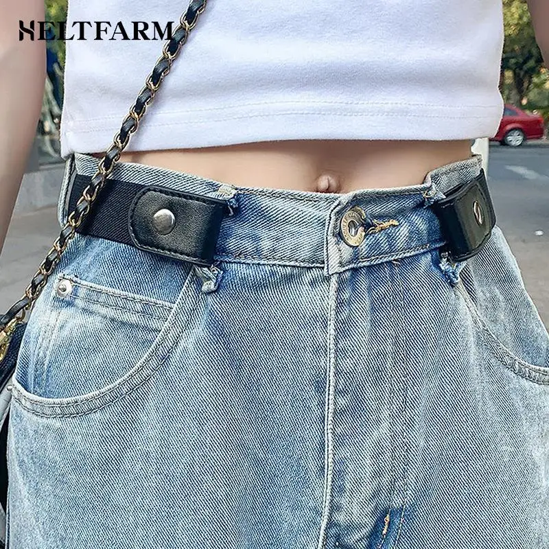 

Unisex Buckle-Free Elastic Belt For Jeans Pants Dress Stretch Waist For Adult Women Men No Buckle Without Buckle Free Belts