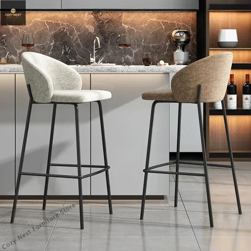 

Velvet Barstool Bar Chair White Waiting Leg Round Reinforce Bar Stool Lounge Minimalist Sillas Para Comedor Luxury Furniture