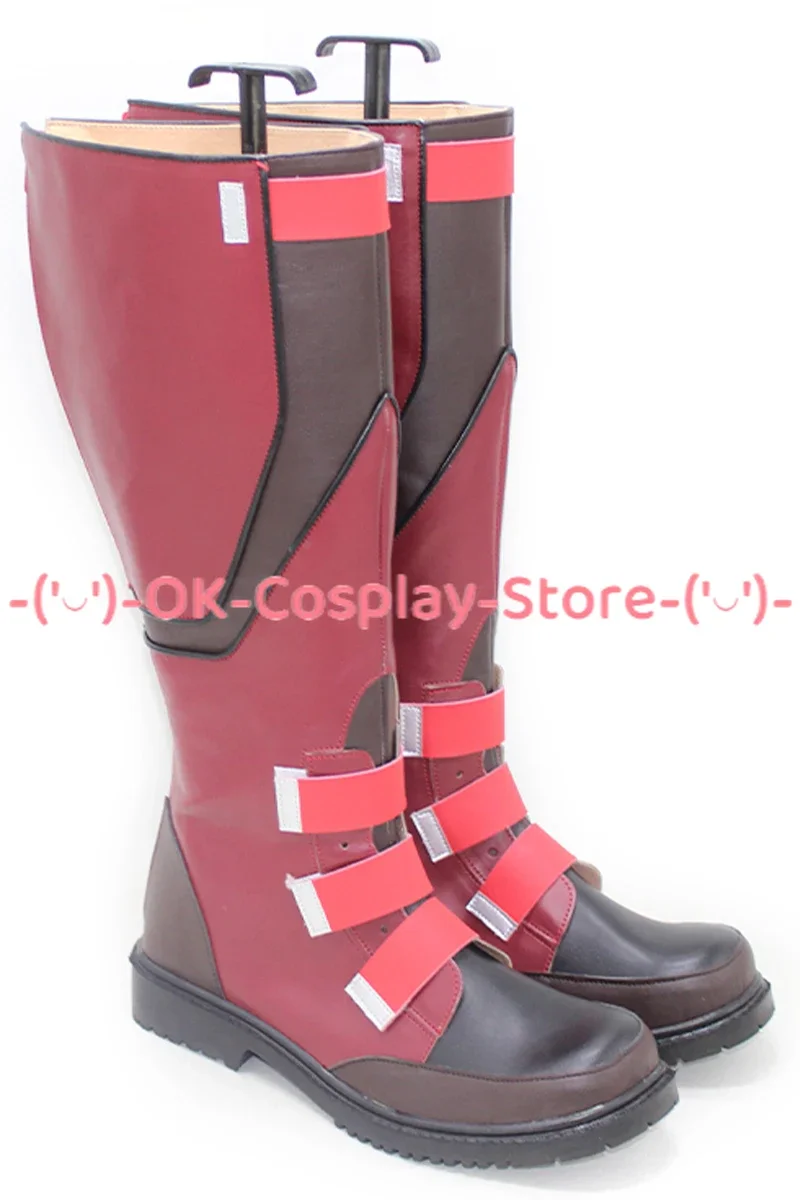 [맞춤형] 캡틴 코스프레 신발 애니메이션 게임 롤플레이 의상 소품 할로윈 카니발 휴일 파티 PU 가죽 부츠