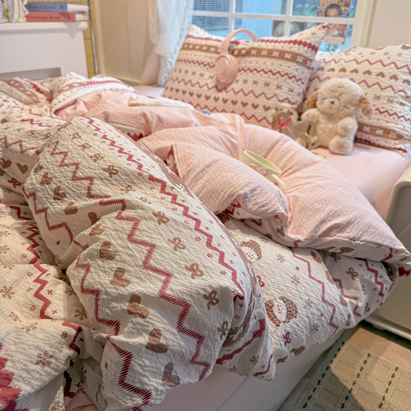 Puff Yarn Duvet Cover Sets with Bedsheet Single/Queen/King Size Double Bedding Set Printed Bedclothes Set for Home Beddings