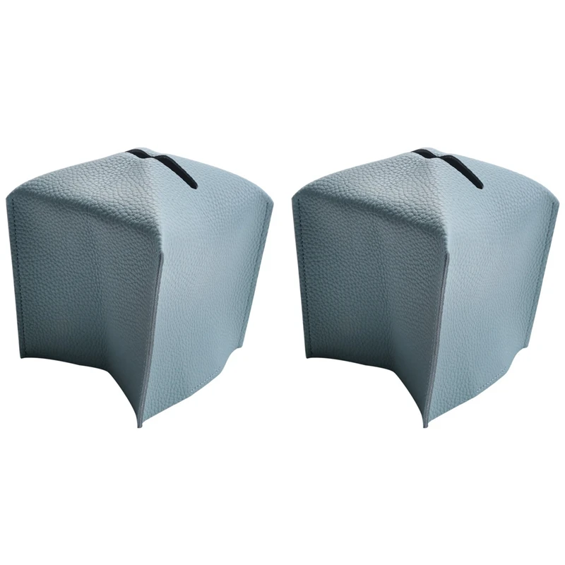 2Pcs Tissue Box PU Leather Tissue Box Holder, Toilet Tissue Box Square Tissue Holder For Bath Vanity Countertop