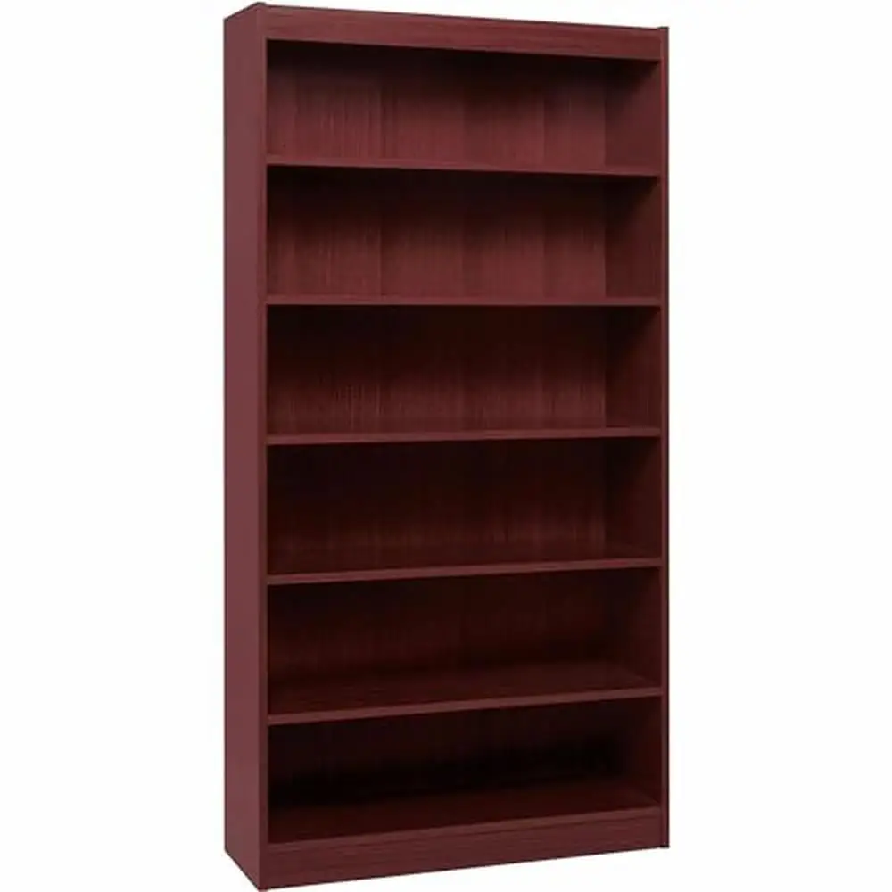 

Vintage Wooden Bookshelf with Adjustable Shelves 36"x12"x72" Office Organizer Floor Mount