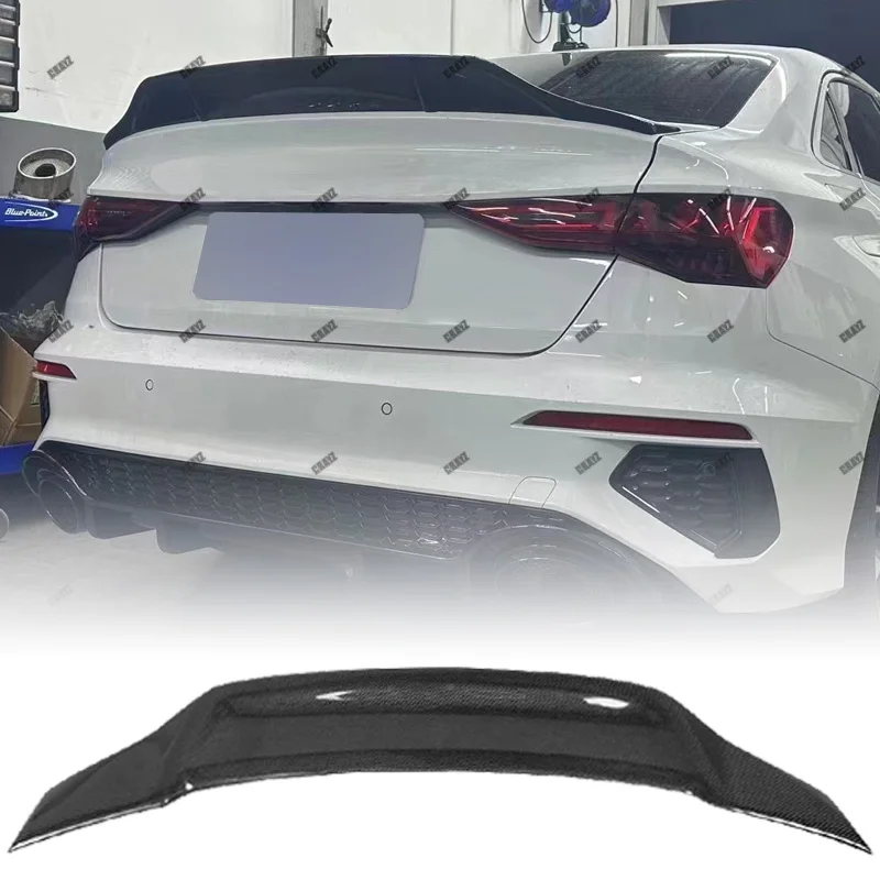 

For Audi A3 Sline S3 RS3 8Y Sedan 2021 2022 2023 Carbon Fiber Rear Trunk Lip Wing Body Kit Accessories R Style Rear Spoiler