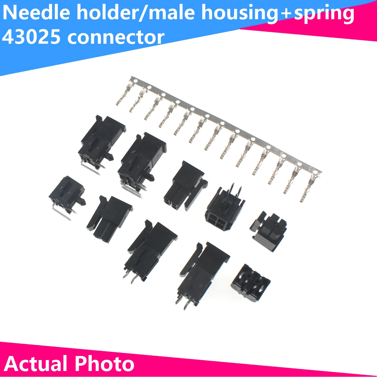 

5SETS 43025 Straight pin holder 43025 socket MX3.0mm pitch connector Double row in-line 2x2/ 3/4/5/6-8P