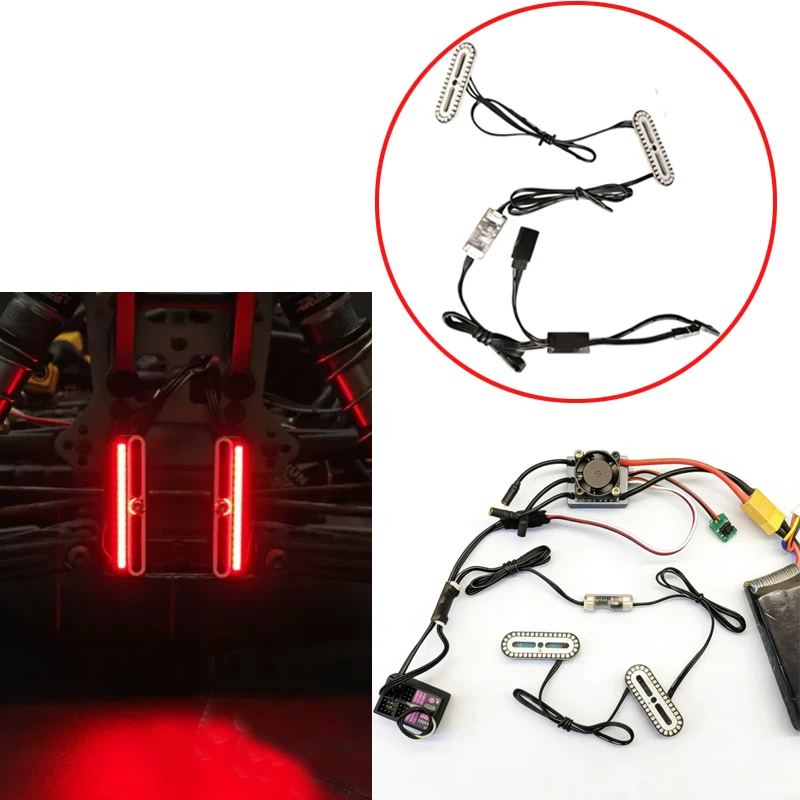 1Set RC Car Throttle Synchronized Light Kit with 5-12V Voltage Regulator Module Linkage Control Simulation Decorative Lamp Board