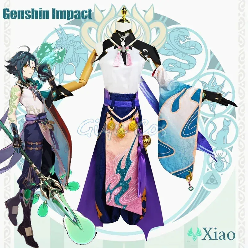 

♥ Новый костюм для косплея Сяо из Genshin Impact 2025 года, взрослая карнавальная униформа, аниме-костюм на Хэллоуин для женщин, игровой костюм # 1 # В. ★ Домик медведя