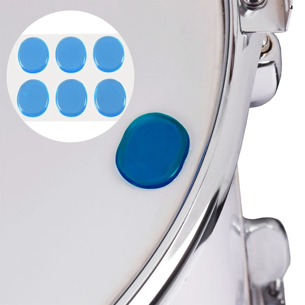 【Supernew】6Pcs/Set Snare Drum Mute Pad Drum Damper Gel Pads Snare Tom Drum Muffler Mute Transparent Percussion Instrument Access