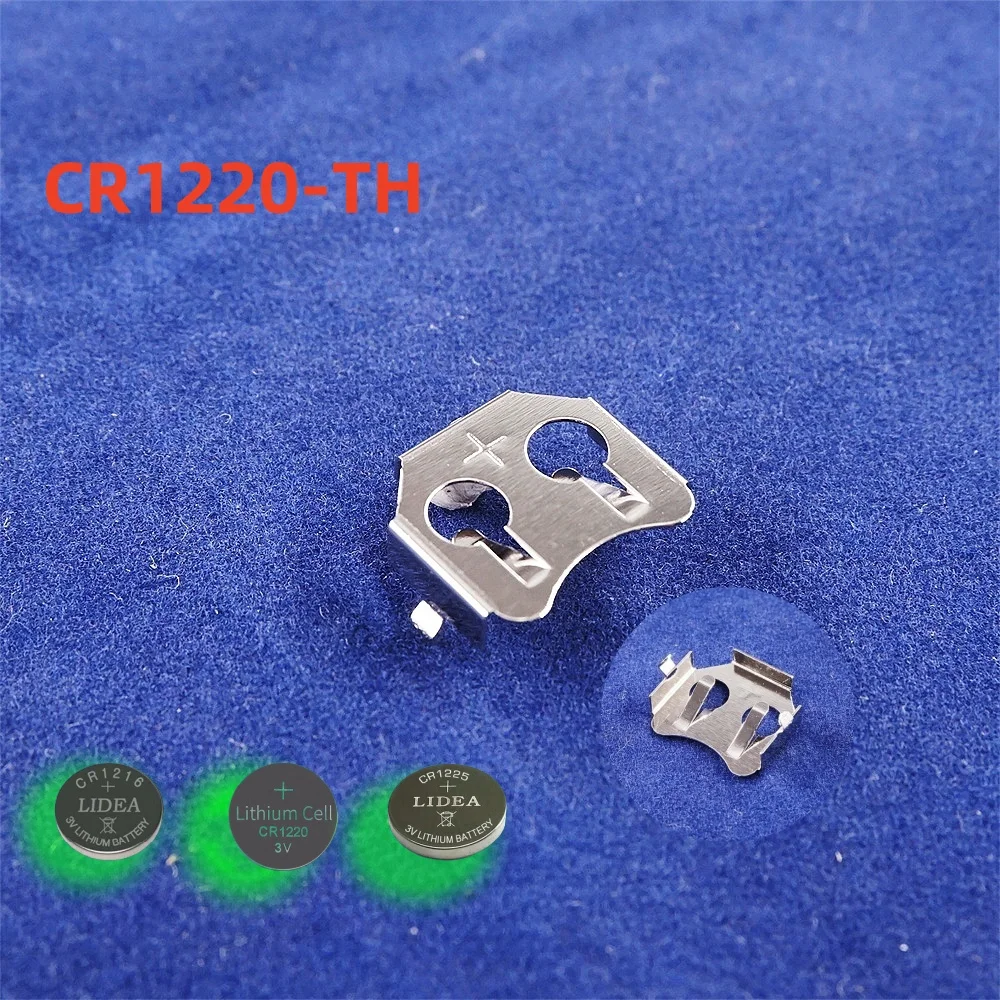 5 50 Pcs SMD DIP Coin Cell 12mm CR1220 CR1225 Battery Holder Button Cell Battery Retainer Contact Through hole Battery Diameter