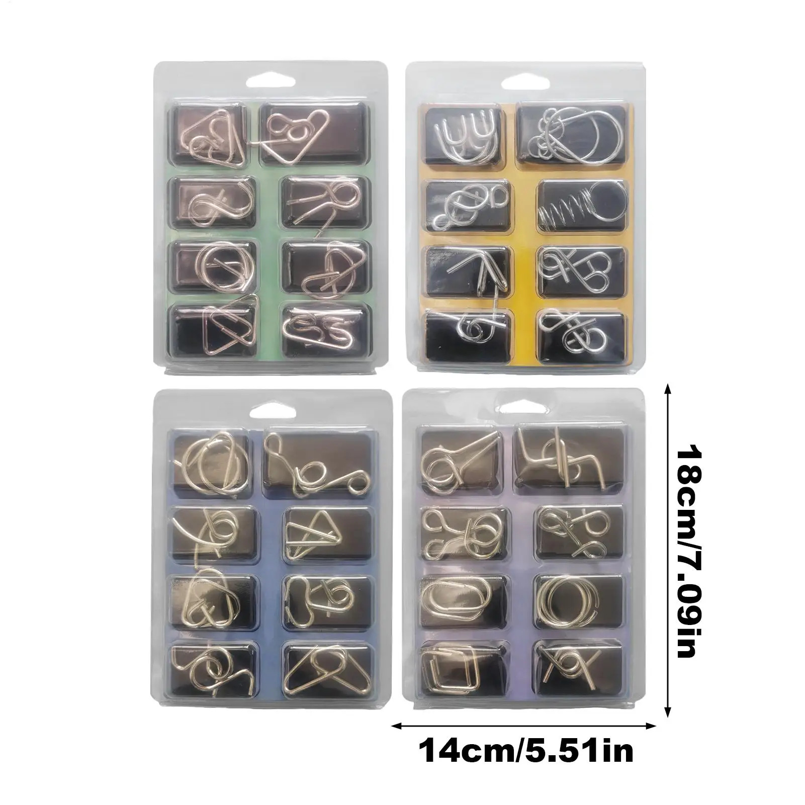 금속 퍼즐 두뇌 티저 논리 훈련 지능 장난감 지능 테스트 두뇌 티저 가정 사무실용 금속 퍼즐