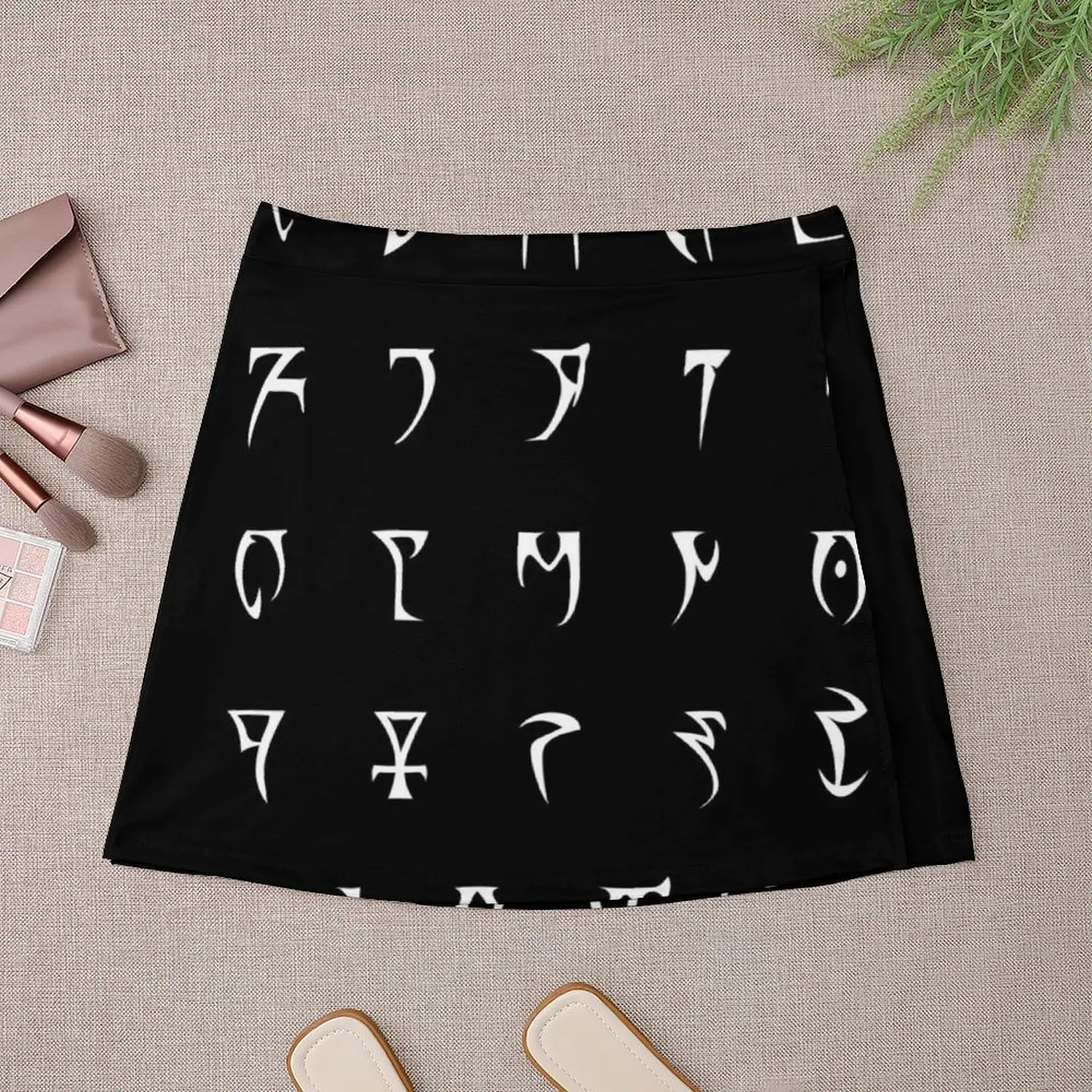 Daedric Alphabet (Lore Friendly, No X ou Y) Mini jupe jupes ensemble jupe vêtements pour femmes jupe femme