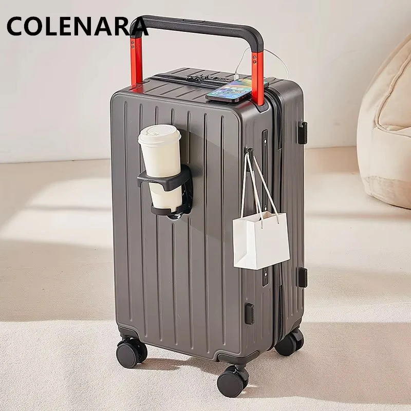 COLENARA Multifunctionele koffer USB-opladen 20 inch instapdoos 24 "26" 28 "PC trolley koffer dames handbagage reisbagage