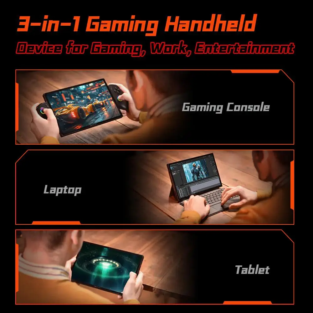 OneXPlayer X1 PRO AMD Ryzen AI 9 HX 370 /8840U PC Game Console 3 IN 1 Laptop Tablet 10.95 Inch 120 Hz AI CPU Computer Controller