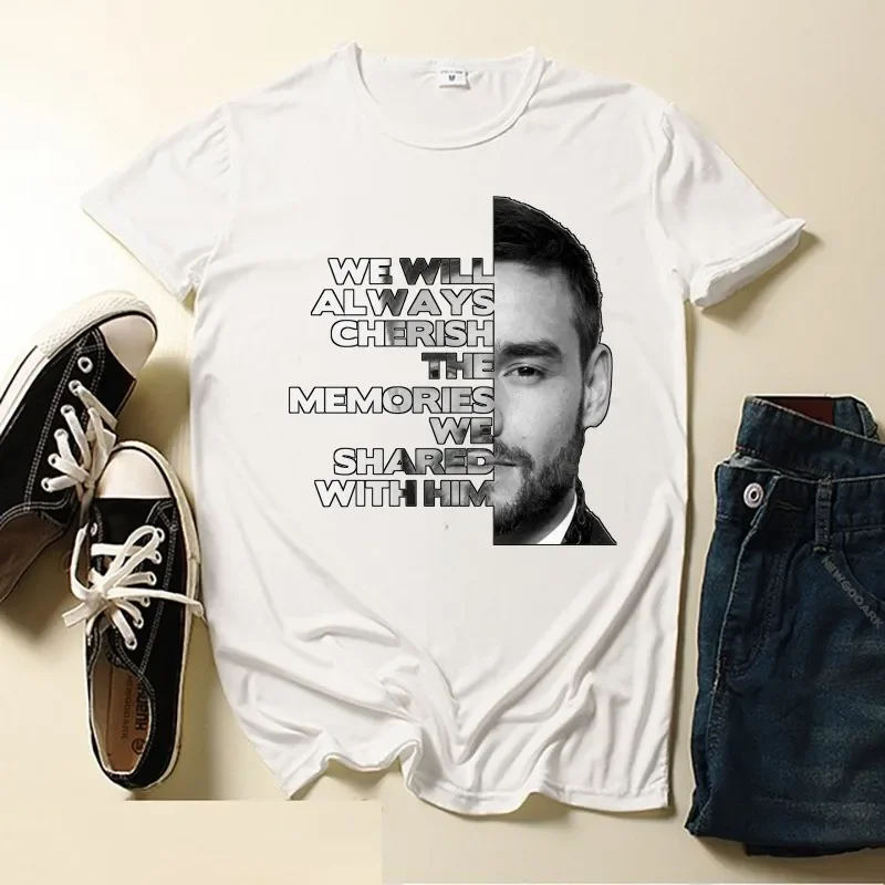 Newgook  Liam Payne Men's T Shirts Awesome Tee Shirt Short Sleeve O Neck T-Shirt Pure Cotton Tops