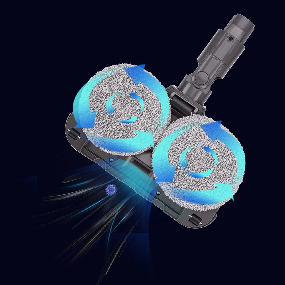 Electric Cleaning Mop Wet Dry Mopping Head for Dyson V7 V8 V10 V11 V15 Vacuum Cleaner Mop Brush Head with LED Light