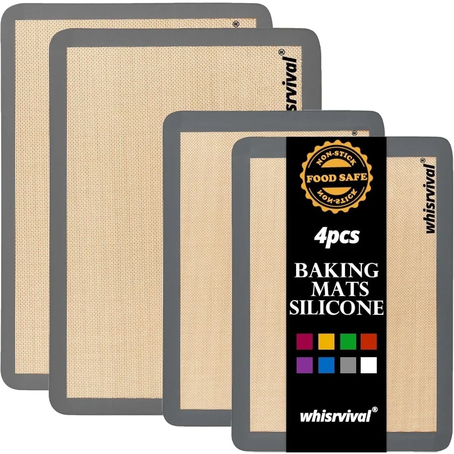 

4 шт. силиконовый коврик для выпечки, антипригарный коврик для выпечки, безопасные для еды силиконовые коврики для выпечки печенья, макарон, овощей, 480, термостойкие