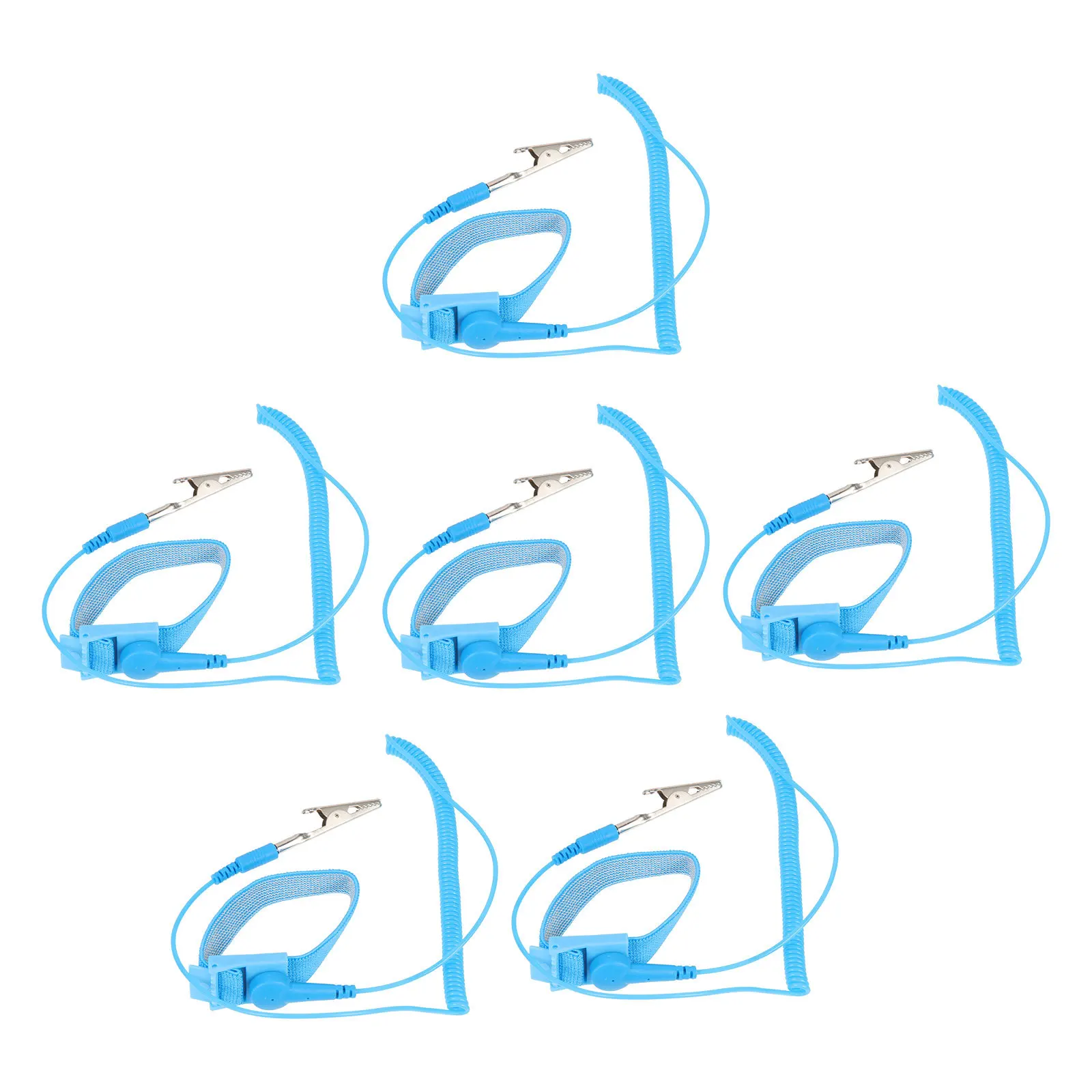 6pcs Anti Static Wrist Strap Pvc Adjustable Esd Bracelet For Electronics Repair Computer Hardware Installation Anti Static Wrist