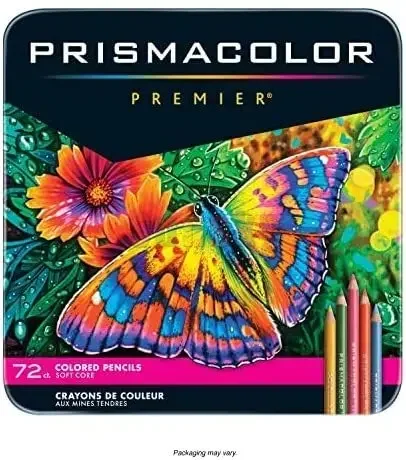 72 Piece Sanford Prismacolor Premier Colored Pencils Multi-coloured 72 Crayons,comfort of the grip allows for extended us