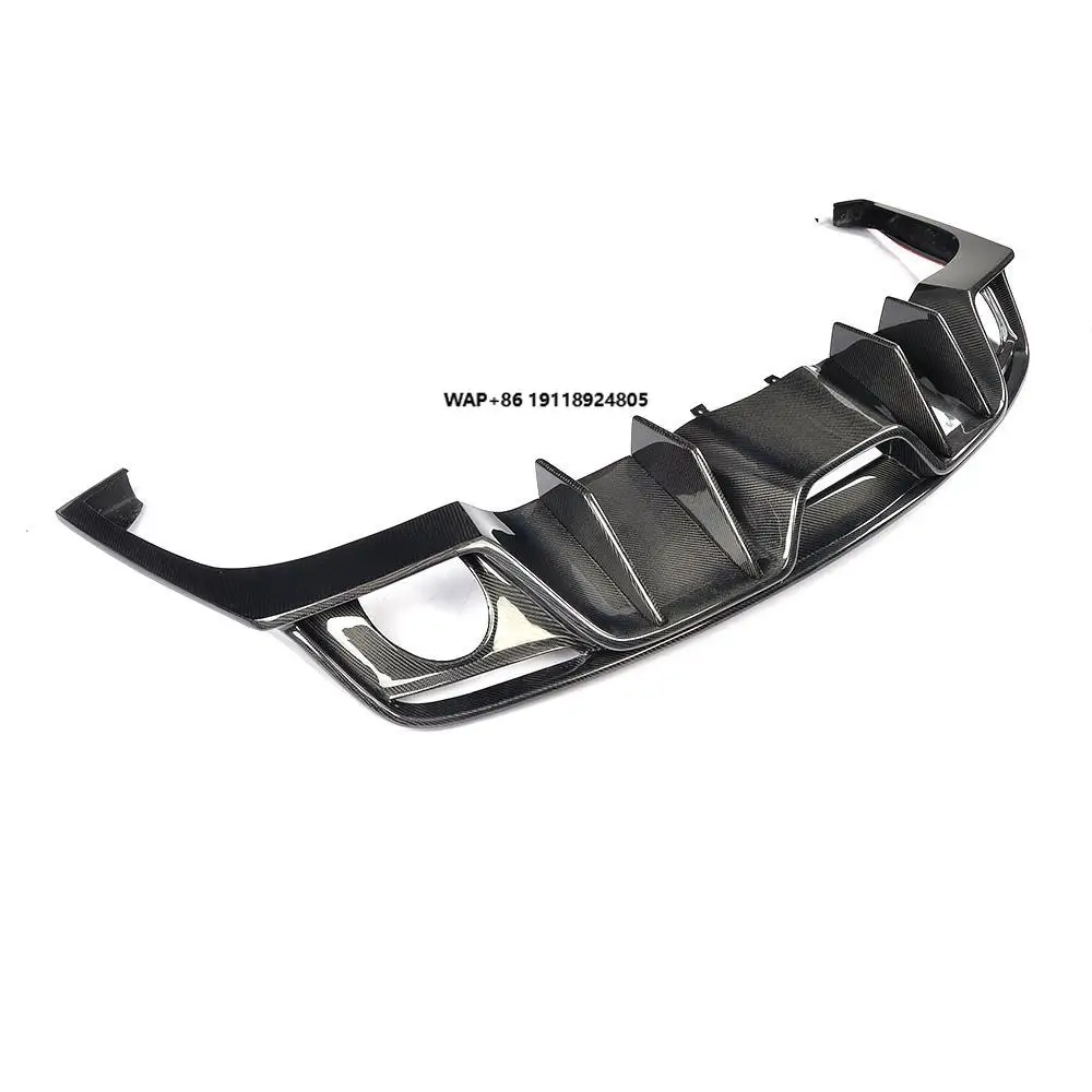 

Dual Exhaust Single Outlet Carbon Fiber Rear Bumper Diffuser for-Ford Mustang Coupe 2D 15-17