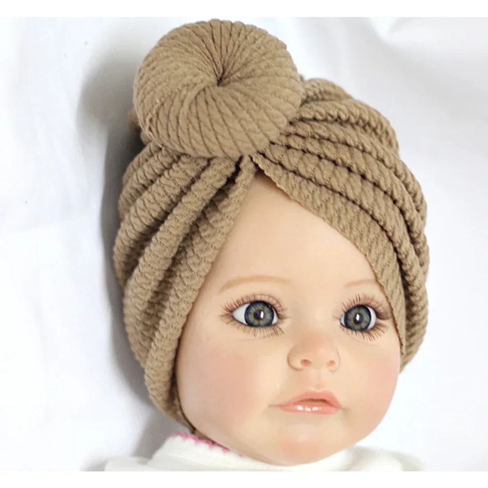 Gorro con lazo de 0 a 2T para niñas recién nacidas, gorro con estampado de gofres y Donut, gorro con bola de burbujas para chico, Gorros, gorro indio con lazo para el pelo bonito