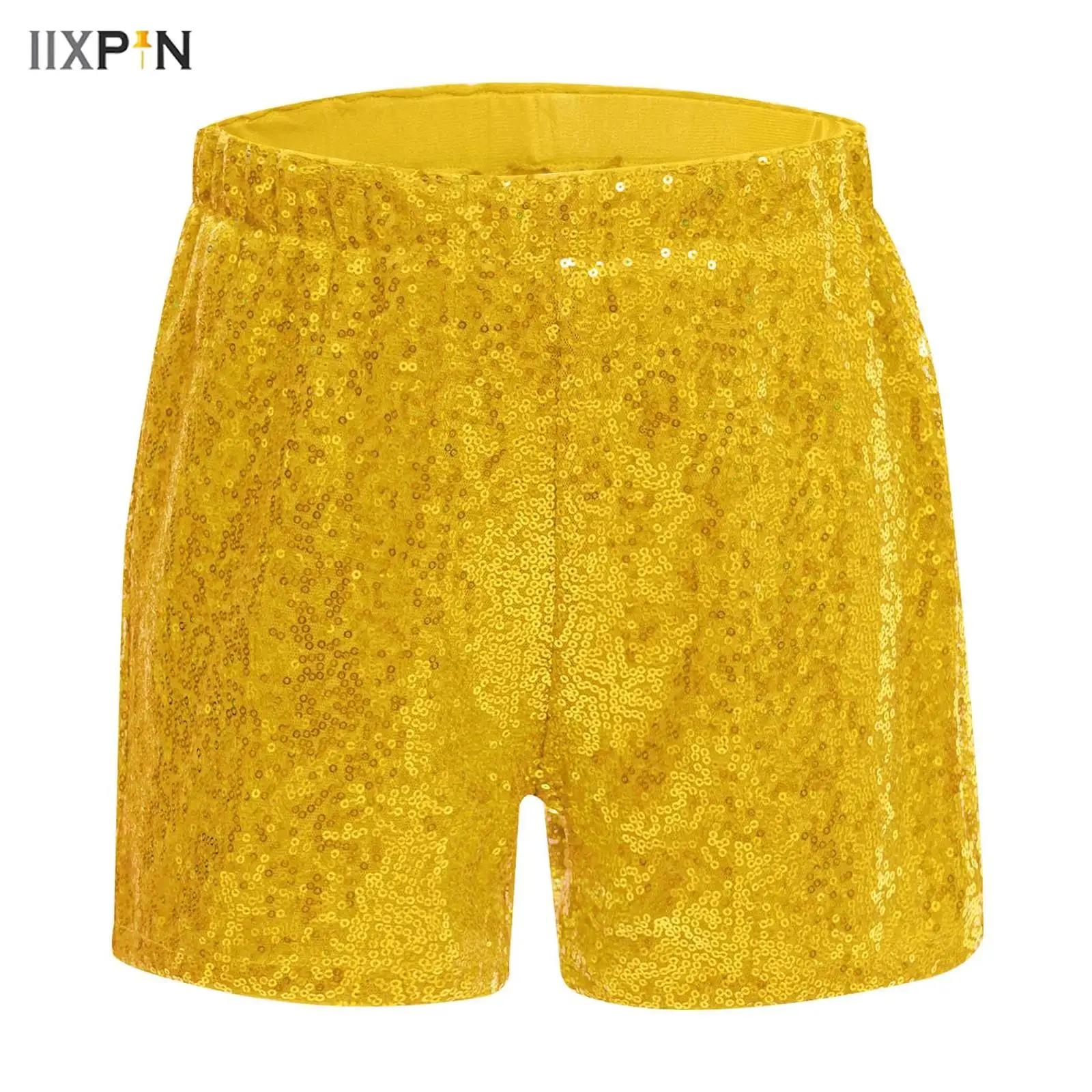 

Kids Girls Boxer Short Shiny Sequins Elastic Waistband Dance Shorts for Ballet Jazz Dance Cheerleading Performance Competition