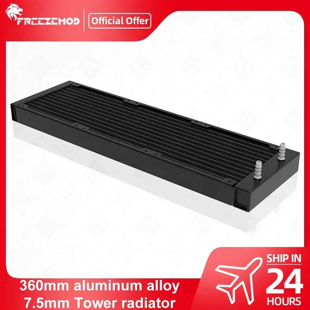 

FREEZEMOD 360mm Aluminum Radiator PC Water Cooler Liquid Cooling 22mm Wide Wave Fin 12 Waterways for 12CM Fan SR-LP22-360