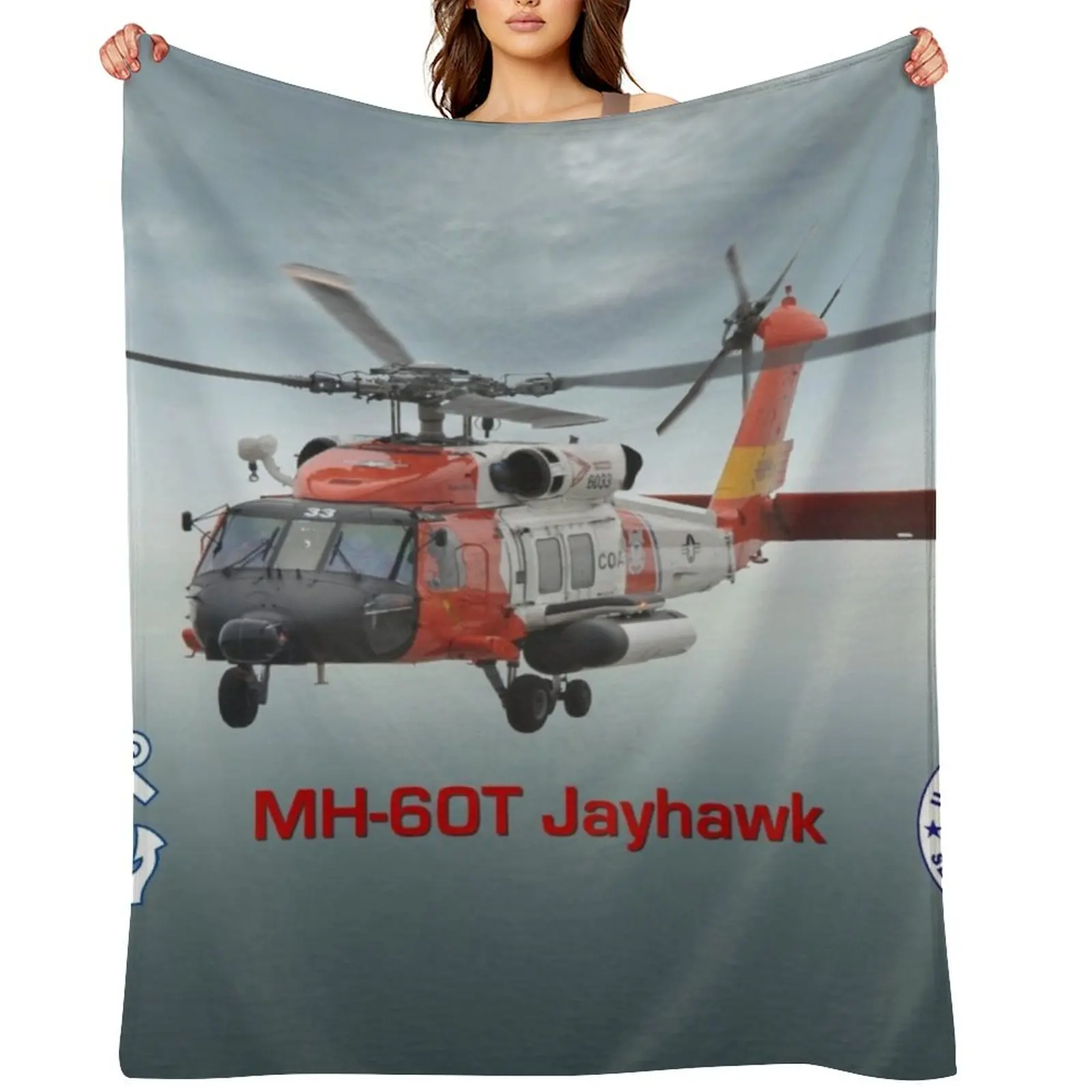 

MH-60 Jayhawk USCG SAR Throw Blanket Hair Thermals For Travel Blankets Sofas Of Decoration Sofa Blankets