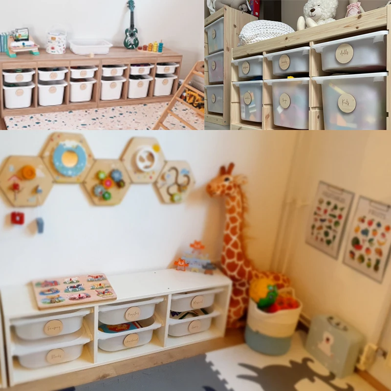Personalised Wooden Toy Labels Play Room Labels Wooden Toy Box Tags Timber Trofast Wooden Gift Tags
