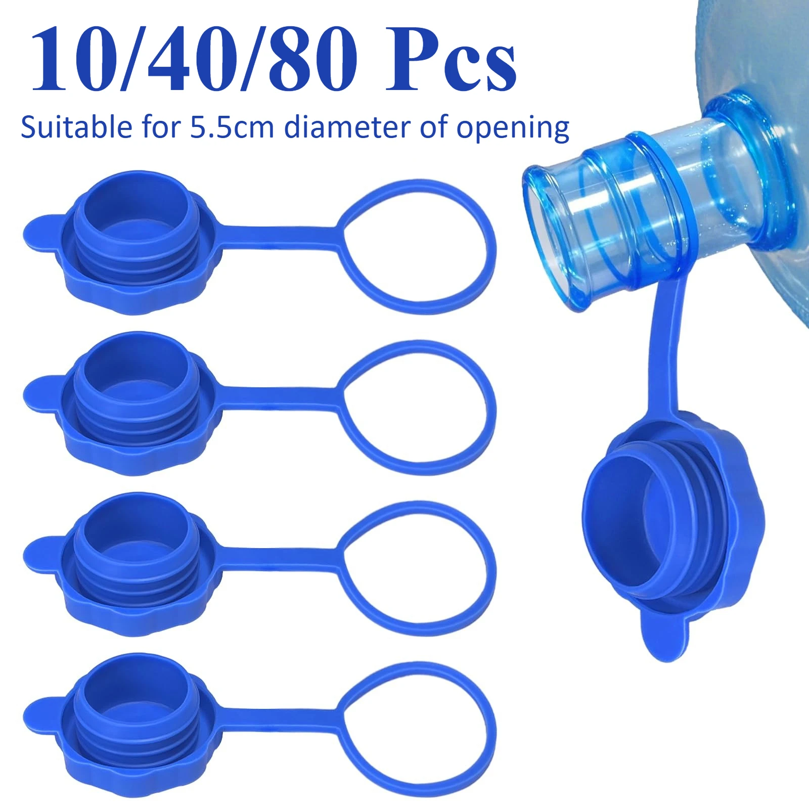 10/40/80 PCS Silicone Water Jug Cap Upgrade Reusable Replacement Caps Non Spill Lids for 5.5cm Diameter Water Bottle