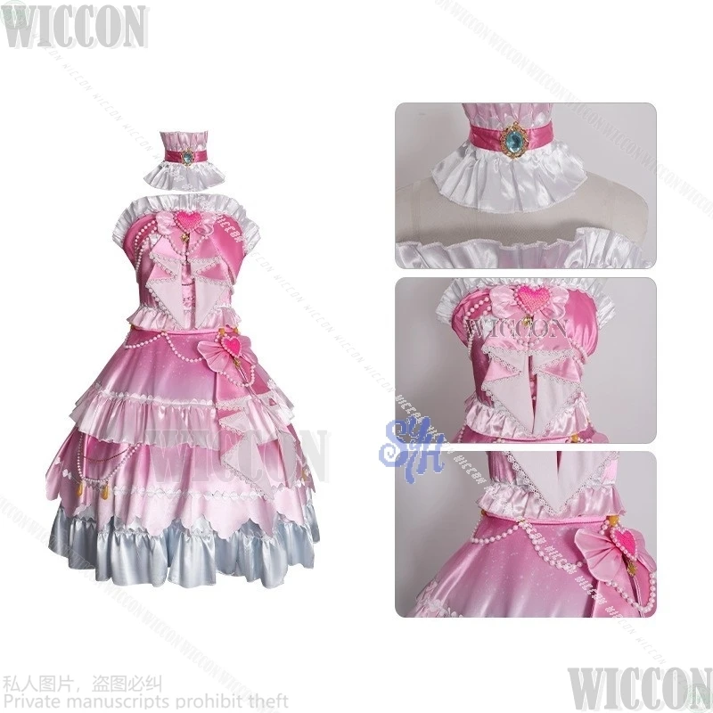 Jeu de cosplay Shiratori Hime Aikatsu STARS! Vêtements rose belle robe de gâteau kawaii coeur douce lolita tenue de carnaval d'halloween