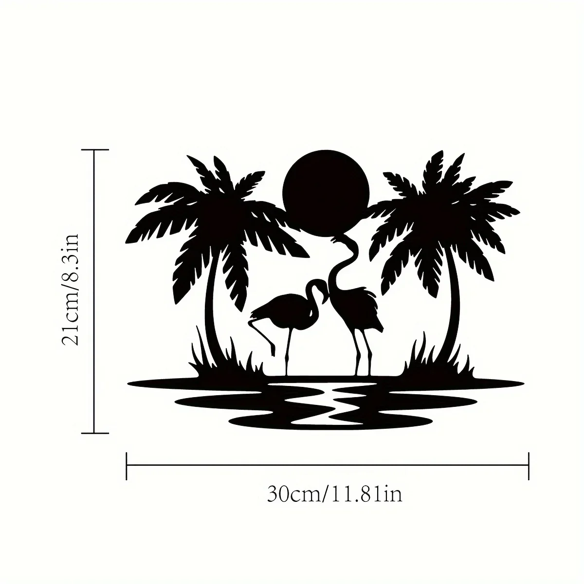 Metal Flamingo Palm Tree Sunset Sign, Metal Palm Tree Wall Decor, House Decor, Housewarming Gifts, Bedroom Living Room Iron Art