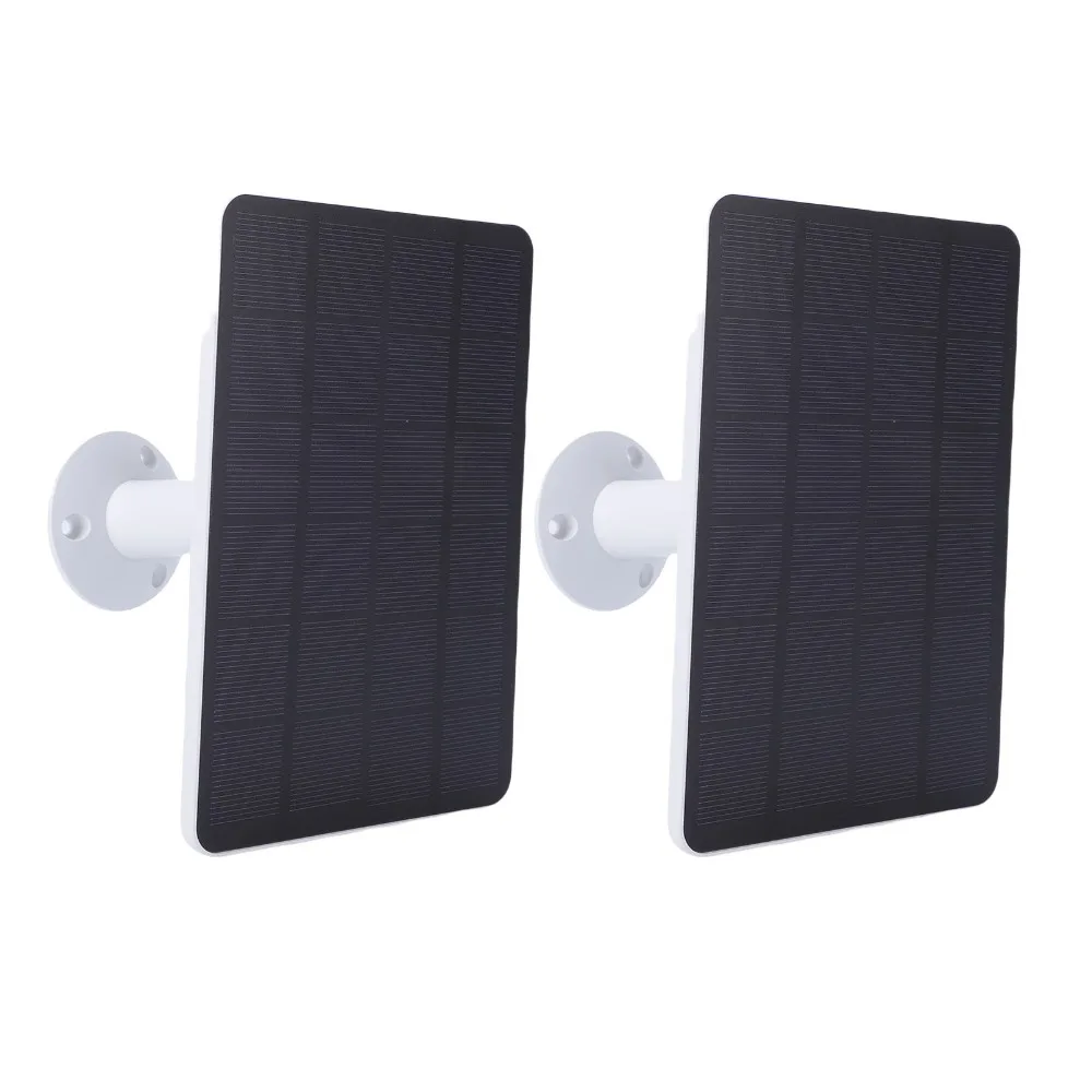 2pcs 4W Solar Charging Panel IP65 Waterproof DC 5V Solar Panel Charger USB C Port Micro USB Port Security Camera Solar Panel