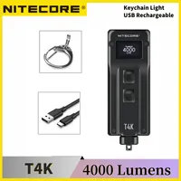 NITECORE T4K Rechargeable Mini Flashlight 4000Lumens Throw of 209 meters Led Torch Light Built-in 1000mAh Battery Keychain Light