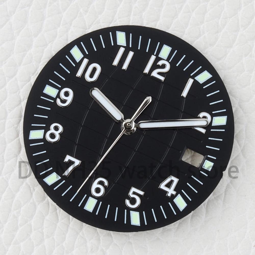 

Циферблат 31,5 мм с стрелками для часов NH35, для механизма Aquanaut NH35 NH36, зеленый светящийся циферблат, стальные детали, аксессуары для замены часов