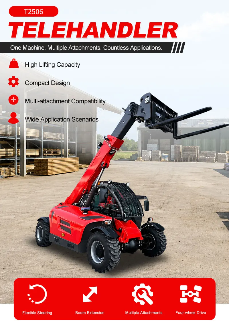Neuer Schwerlast-Teleskoplader 4WD-Gabelstapler für Landwirtschaft und Baustellen zum Heben und Handhaben von Materialien – Detail 2