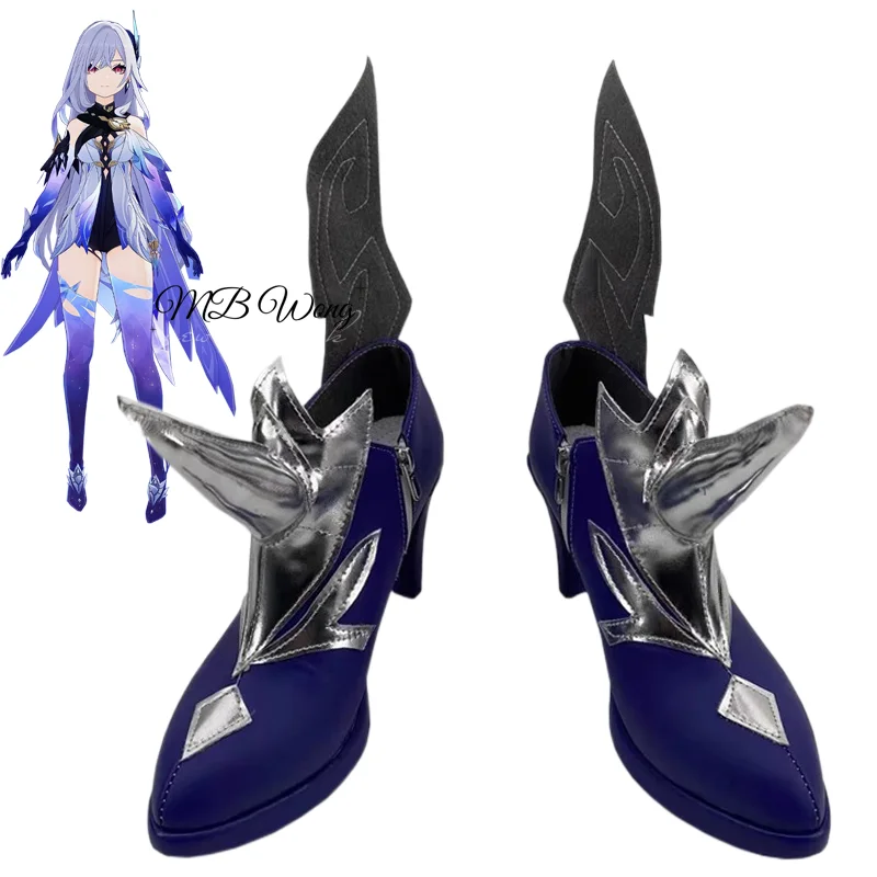 Game Genshin Impact Skirk Cosplay Shoes  High Heels Tartaglia's Master Role Play Halloween Carnival Women Men Outfit Party Prop