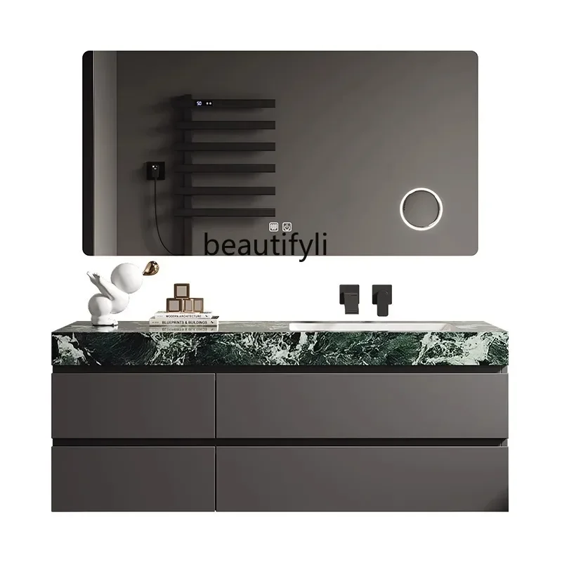 Green Stone Plate Whole Washbin Bathroom Cabinet Combination Custom Wash Basin  Cabinet Bathroom Table