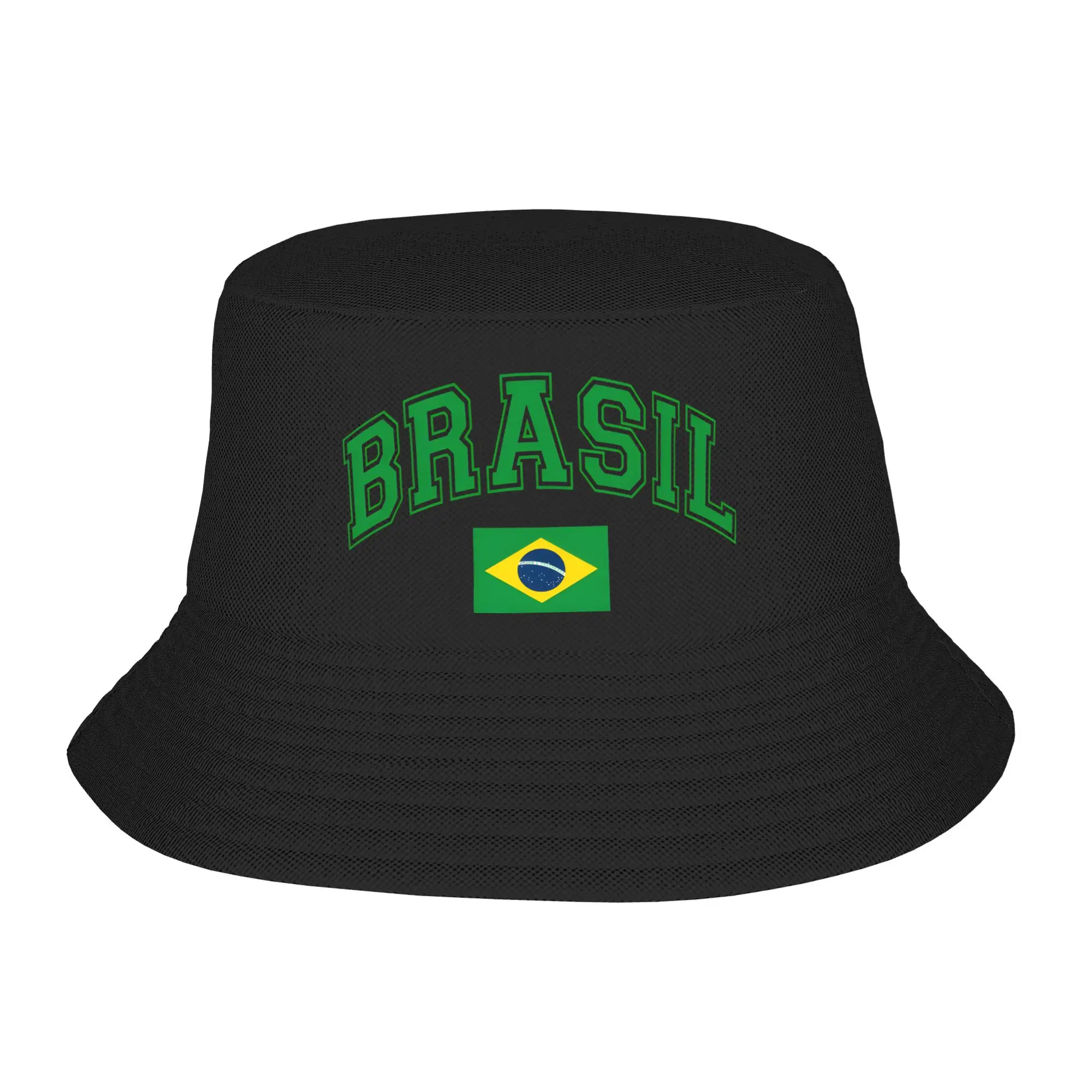 Brazil Brasil Flag  Bucket Hats Gifts For Girls Kawaii  Vocation Caps For Travel Lightweight