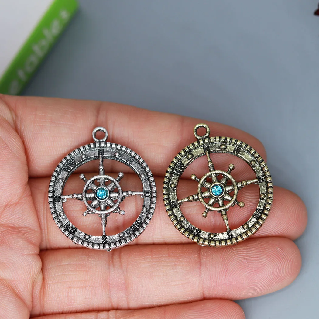 3Pcs/lot  Compass Viking Slavic Charm Pendant For DIY Necklace Handmade Jewelry Making