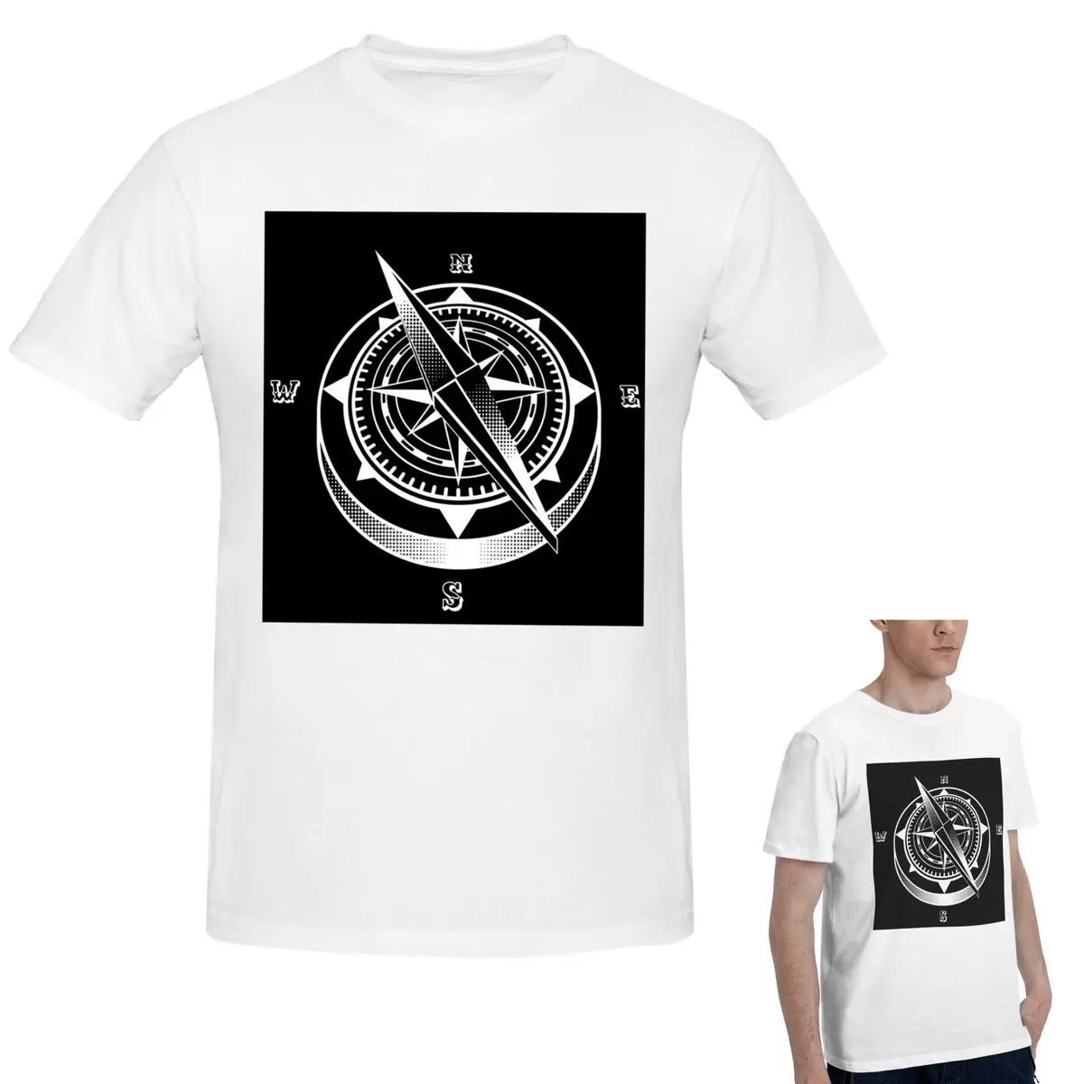 

100% хлопок, футболка с морским компасом, футболка с изображением капитана якоря и лодки, мужская модная футболка большого размера, мужские летние рубашки с круглым вырезом, топы S-6XL