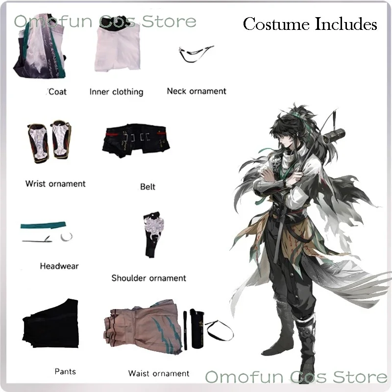 Qiuyuan Wuwa Cosplay Costume Wig Outfit Boots Wig Wuthering Waves Game Clothes Mens Halloween Roleplay Uniforms Upcoming Aero