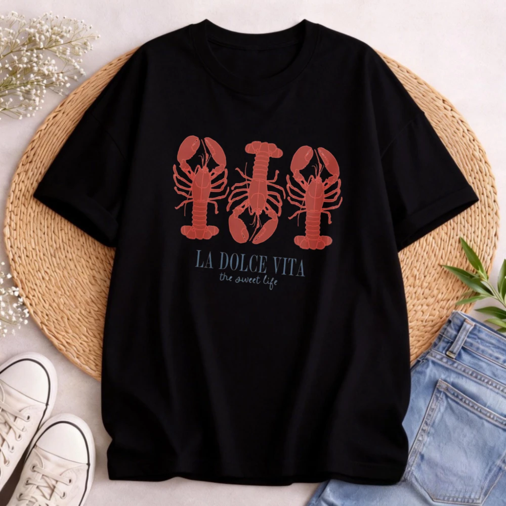 Lobster Shirt La Dolce Vita Fisherman Aesthetic Coastal Granddaughter Ocean Inspired Style Italian Theme Coastal Aesthetic Shirt