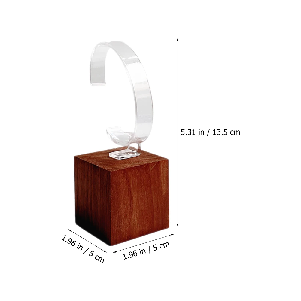 

Watch Display Stand Single Holder Jewelry Rack Stands Wrist Transparent Bracket Black Walnut Base Lightweight Compact Practical