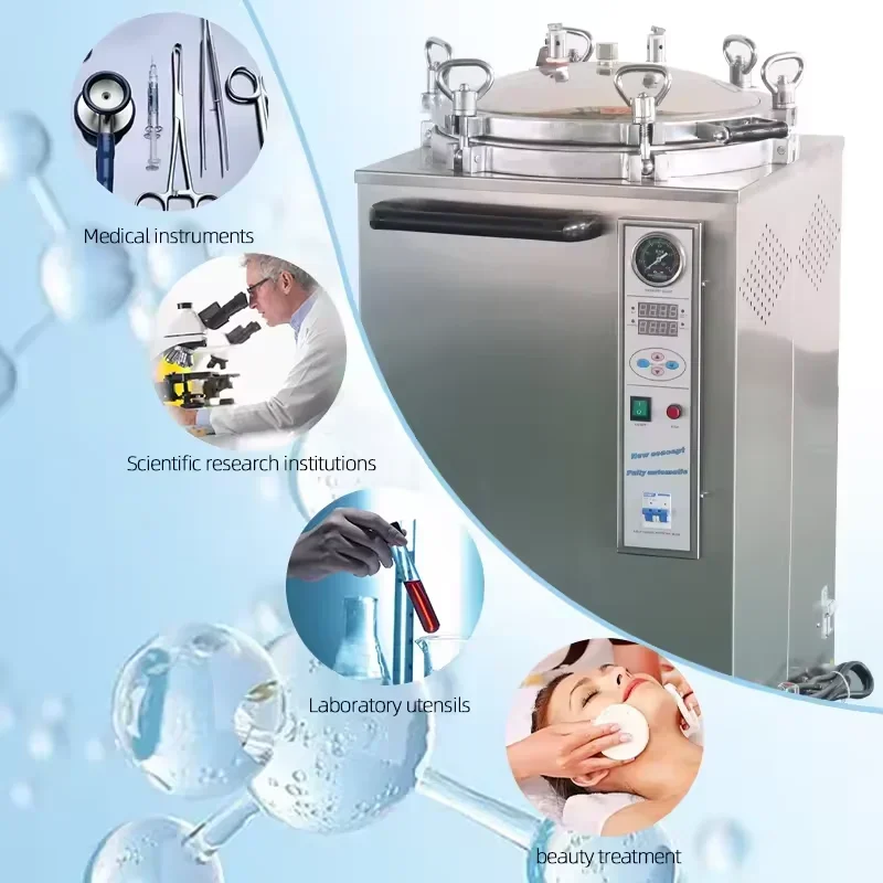 Lab 35L 50L 75L 100L 120L 150L  High Temperature Vertical Medical Type Autoclave Pressure Steam Sterilizer