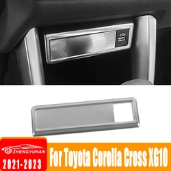 Auto Centrale Controle USB Interface Panel Trim Cover Rvs Accessoires Voor Toyota Corolla Cross XG10 2021 2022 2023