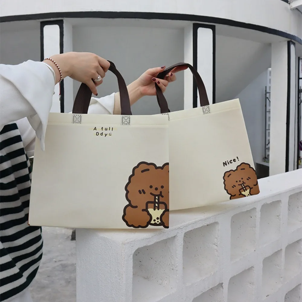 

Hot Sale Non-woven Fabric Shopping Bag Large Capacity Casual Handbag Trendy Waterproof Reusable Bag Lady