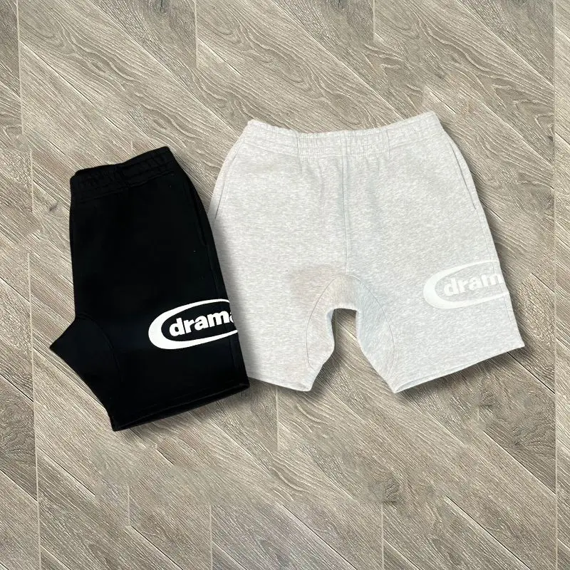

Высококачественные шорты с вышивкой и базовым логотипом Drama Call, повседневные модные уличные хлопковые брюки с карманами на пуговицах и шнурком для мужчин и женщин