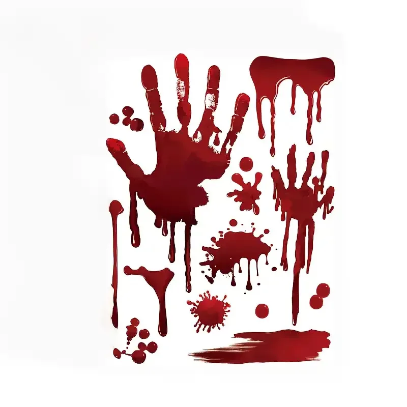 1 sheet Halloween Blood Splatter Vinyl Decal- Self-Adhesive, Glossy Finish, Irregular Shape, Cartoon Theme, Car Accessories