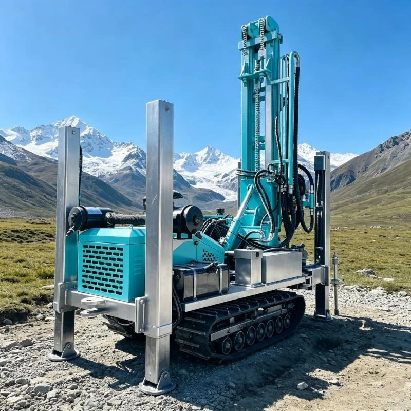 Heavy Mud Air Water Drill Rig 200m 300m 400m 500m 600m Core Borehole Portable Crawler Mounted DTH Hydraulic Drive